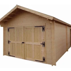 Garage De Jardin En Bois D’épicéa Brut 60 Mm – 24,23 M²