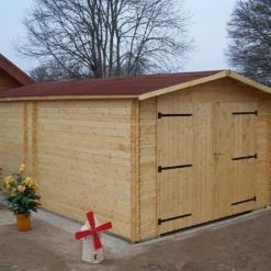 Garage En Bois D’Épicéa Brut 20 M²