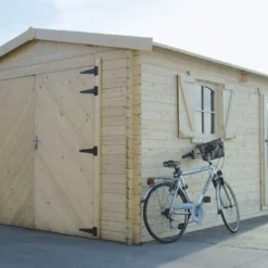 Solid Garage Bois 40 Mm (358x538cm) S8944