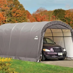 Abri Voiture En Toile : Polyéthylène Gris 610 X 370 Cm – 22,57 M²