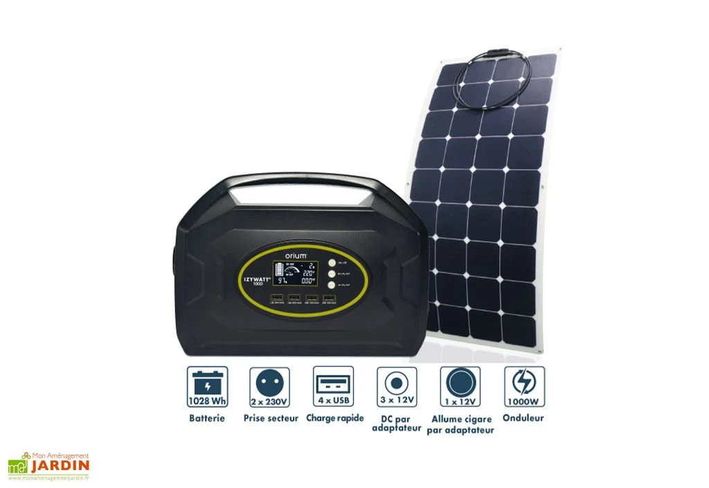 Batterie Nomade Solaire Izywatt 1000 + Panneau Souple 120 W – Image 2