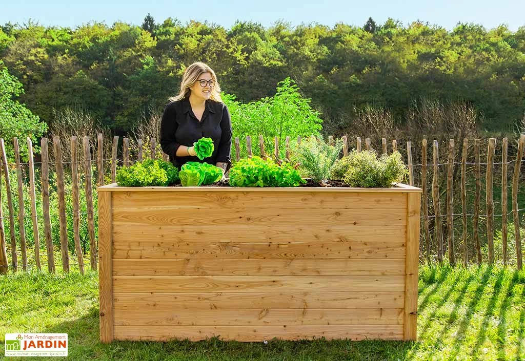 Jardinière En Bois De Mélèze Bac Potager 170 X 90 X 84 Cm – Image 2