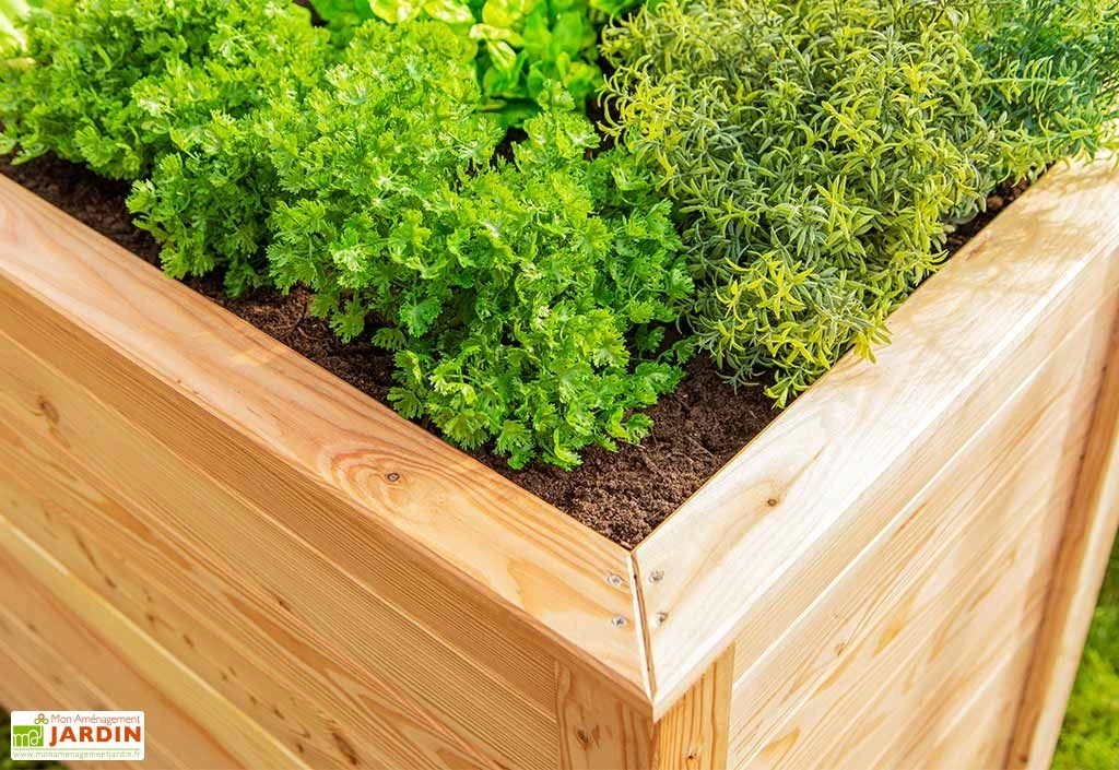 Jardinière En Bois De Mélèze Bac Potager 130 X 65 X 84 Cm – Image 4