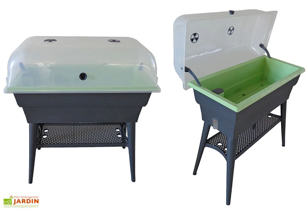 Jardinière Calipso Combi 40L Mini Serre Double Paroi + Réserve D'Eau H80cm – Image 2