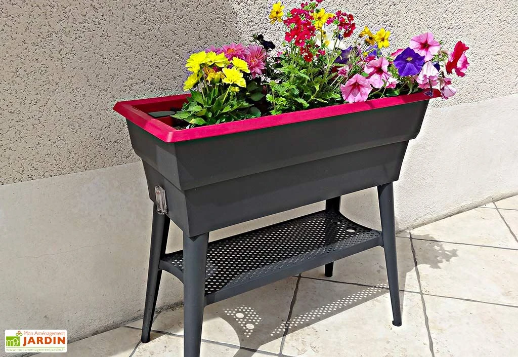 Jardinière Calipso Maxi 40L Double Paroi + Réserve D'Eau H80cm