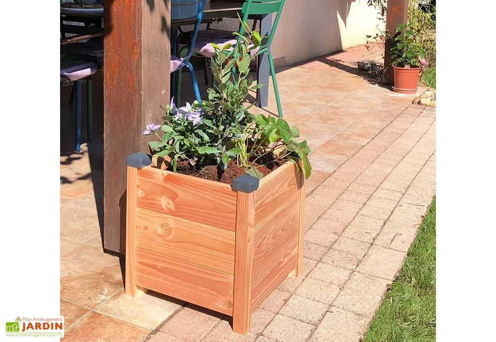 Bac à Fleurs Carré En Bois Douglas Non Traité - Design – Image 2