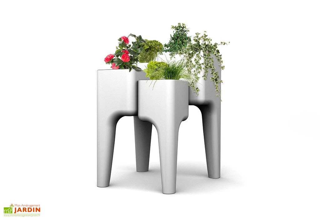 Jardinière Design Kiga XL 4 Bacs Blanche – Image 6