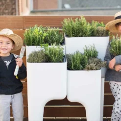 Jardinière Design Kiga XL 4 Bacs Blanche