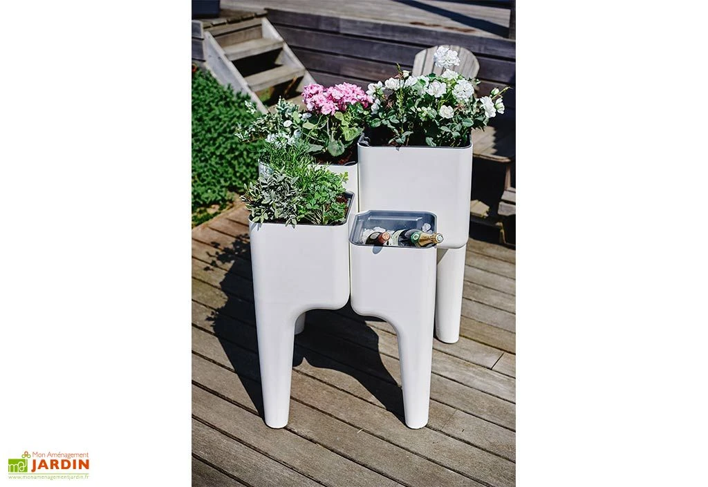 Jardinière Design Kiga XL 4 Bacs Blanche – Image 2