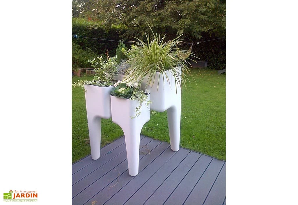Jardinière Design Kiga XL 4 Bacs Blanche – Image 5