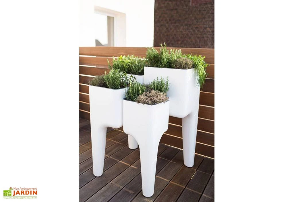 Jardinière Design Kiga XL 4 Bacs Blanche – Image 4