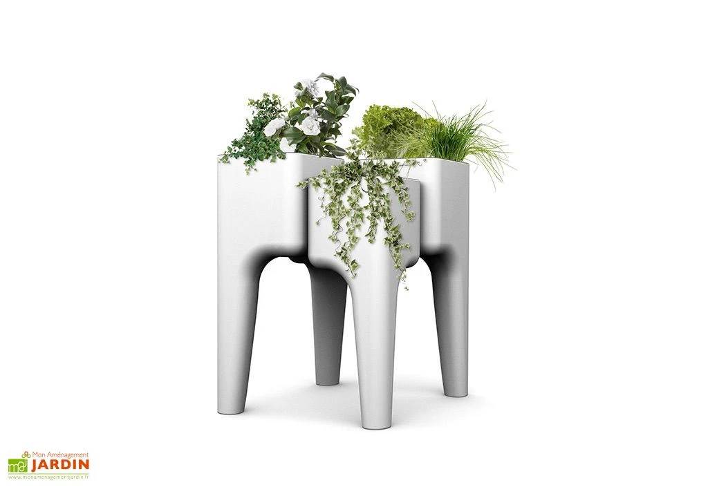 Jardinière Design Kiga M 4 Bacs Blanche – Image 2