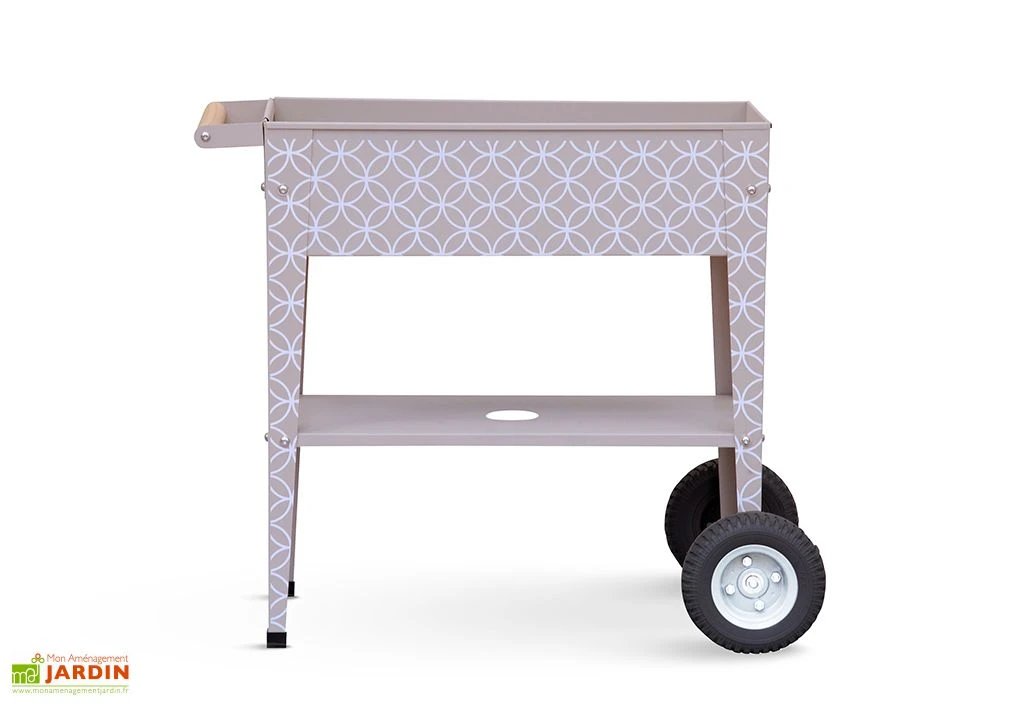 Potager Sur Pieds En Acier Avec Roulettes – Barcelona – Image 3