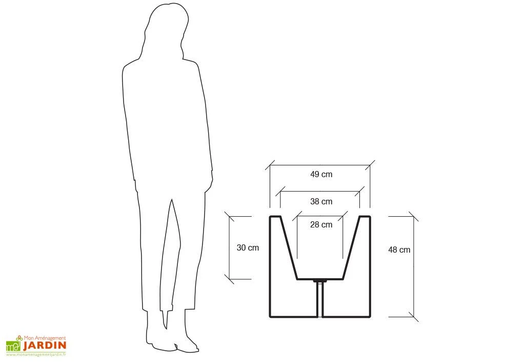 Jardinière Carrée En Polyéthylène Atlantis 50 Cm (pls Coloris) – Image 6