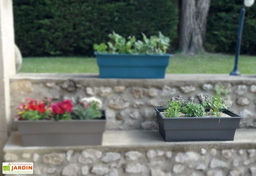 Jardinière Calipso Maxi Basic 40L + Pieds Amovibles – Grise – Image 5