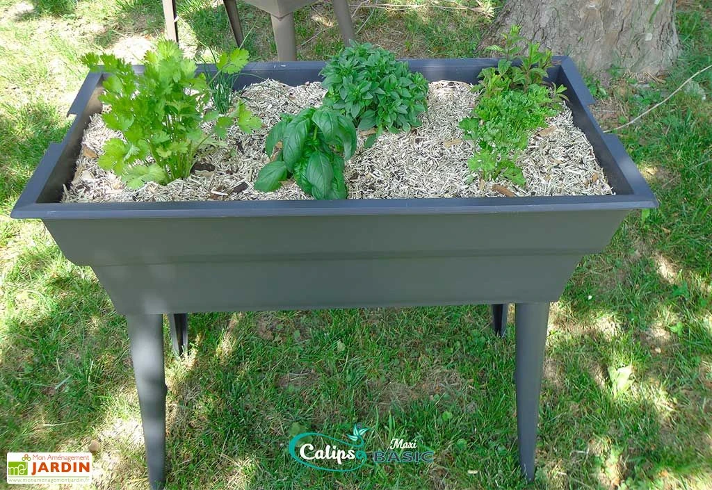 Jardinière Calipso Maxi Basic 40L + Pieds Amovibles – Grise – Image 3