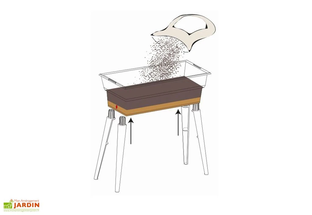 Jardinière Calipso Maxi Basic 40L + Pieds Amovibles – Grise – Image 6