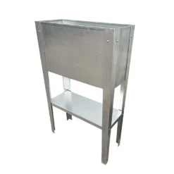 Jardinière Potager Sur Pieds En Acier Galvanisé - 50 X 20 X 80 Cm – Bords Droits