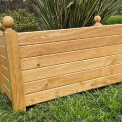 Jardinière Rectangulaire En Bois De Châtaignier Lasuré - Oranger