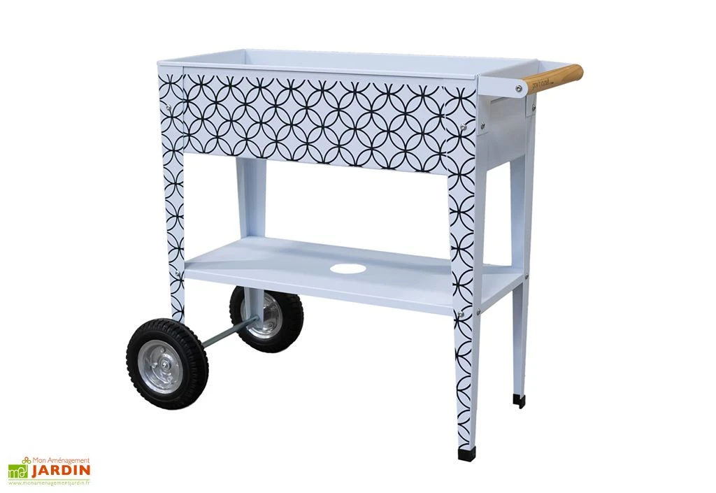 Potager Sur Pieds En Acier Avec Roulettes – Barcelona