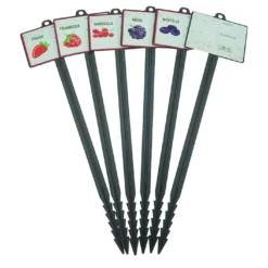 Mikado Lot De 6 Jalons Pour Semis Fruits Avec étiquettes – 45 Cm