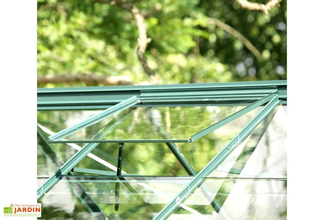 Serre De Jardin En Verre Trempé Lams 7,3 M² - Allium Vert – Image 3
