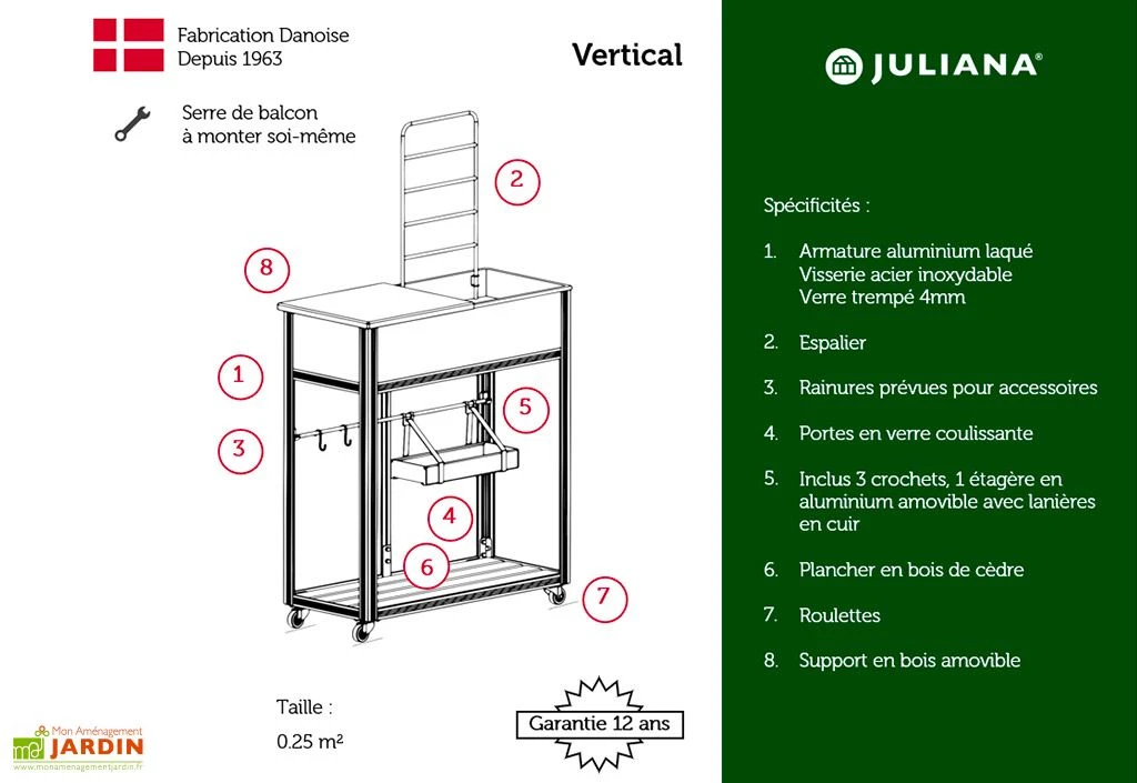 Mini Serre De Jardin Table à Jardiner – Juliana Vertical – Image 6