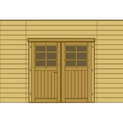 Paroi Avant/Arrière Double Porte Pour Carport Modulable Solid 5x5m