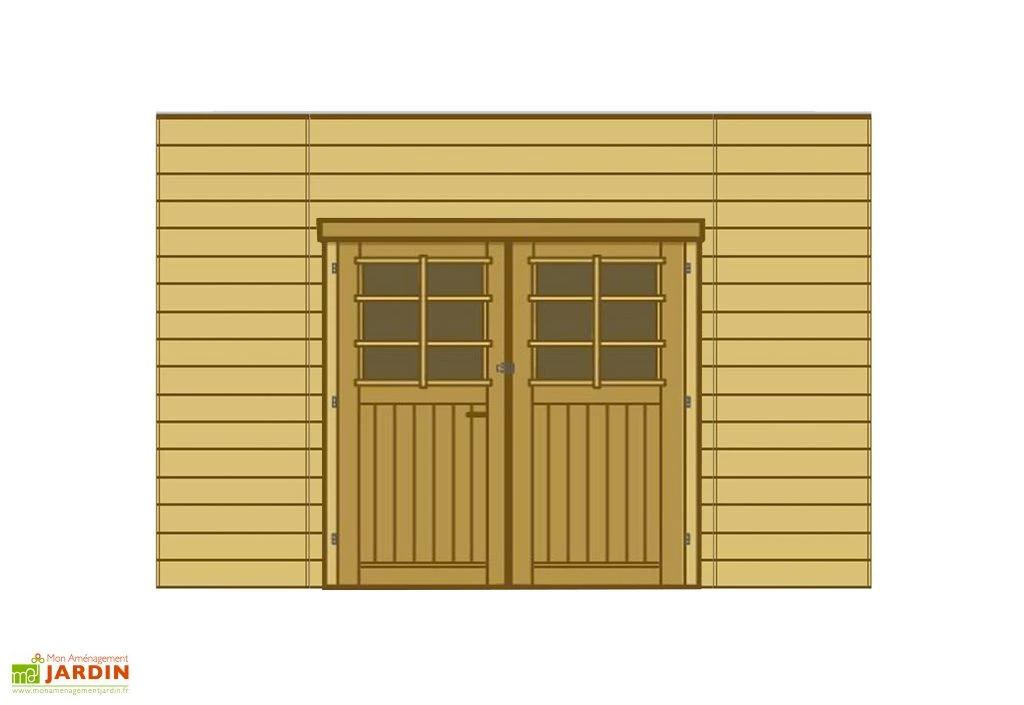 Paroi Avant/Arrière Double Porte Pour Carport Modulable Solid 5x5m