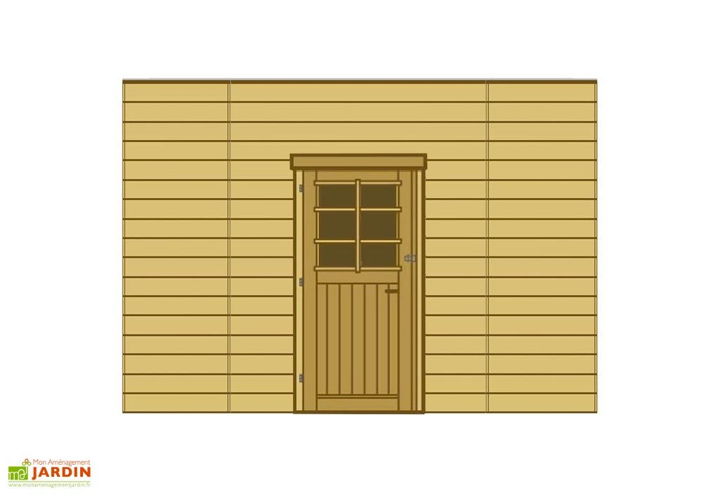 Paroi Avant/Arrière Simple Porte Pour Carport Modulable Solid 5x5m