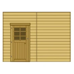 Paroi Avant/Arrière Simple Porte Gauche Pour Carport Modulable Solid 5x5m