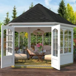 Pavillon De Jardin En Bois D'épicéa Brut Anna – 12,36 M²