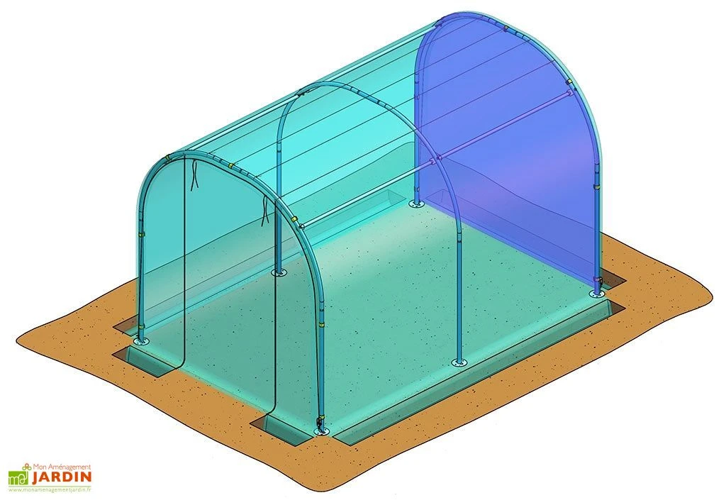 Bâche De Pignon Arrière Pour Serre De Jardin Tunnel Richel 2x3 Et 2x4 Pied Droit