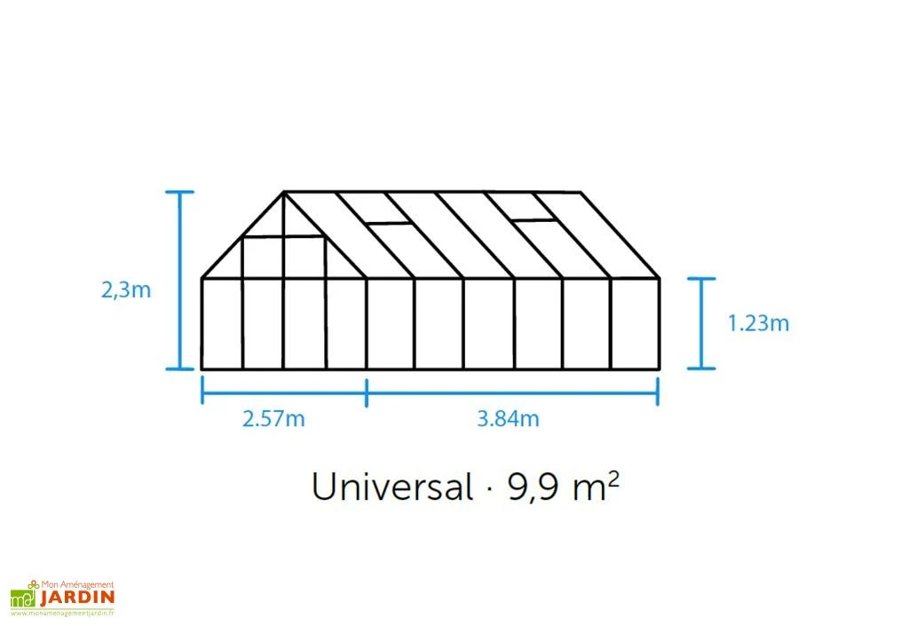 Halls Serre De Jardin En Aluminium Et Verre Trempé Universal 128 – 9,9 M² – Image 5