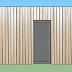 Porte D'Entrée En Aluminium 90x215 Cm Pour Bungalow Design Studio