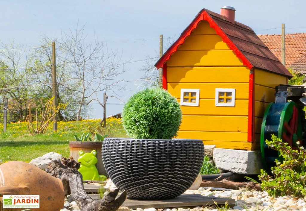 Roto Pot De Fleur En Polyéthylène Bambou H Ø33 X 20 Cm – Image 2