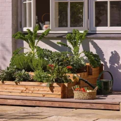 Carré Potager 3 étages En Bois Autoclave Brun – 120 X 120 X 40 Cm