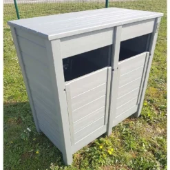 Poubelle De Tri Sélectif Extérieure En Composite Polymab Recyclé – 2 Bacs