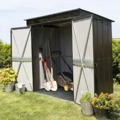 Armoire De Jardin En Acier Galvanisé 208 X 130 Cm