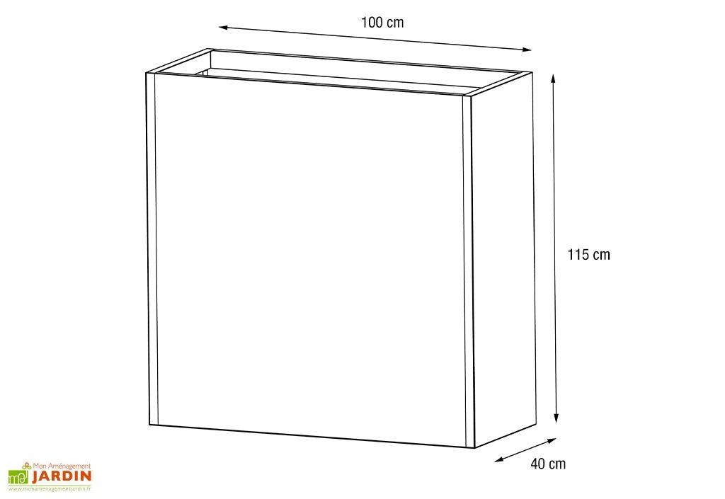 Jardinière En Métal Thermolaqué Profondeur Ajustable - 100 X 40 X 115 Cm – Image 6