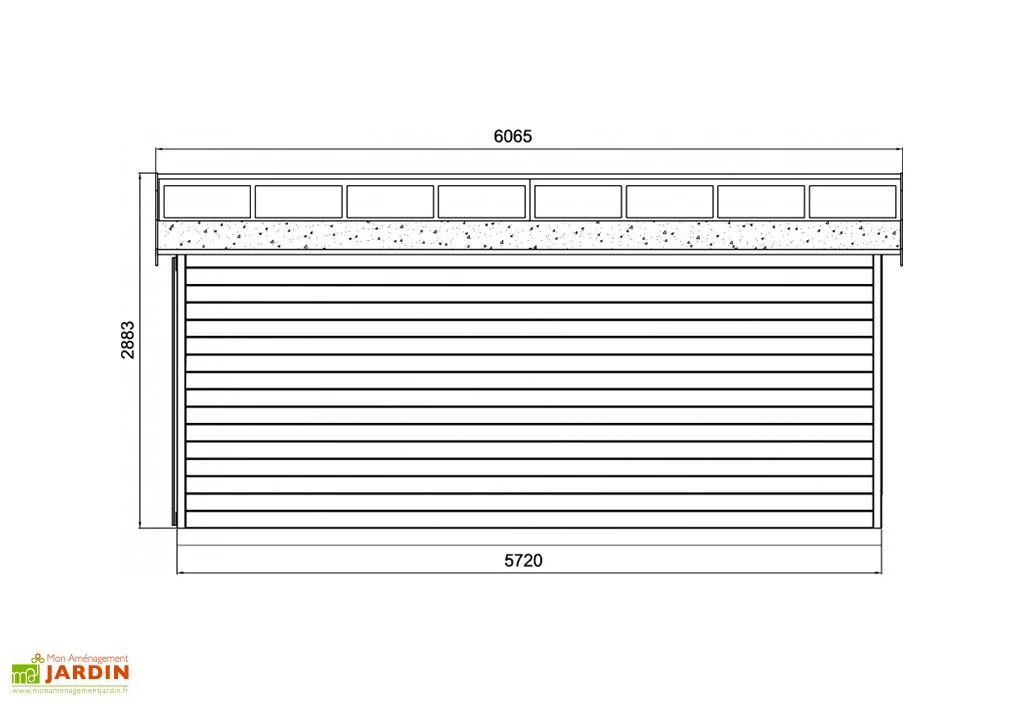 Solid Garage En Bois De Pin Brut Avec Porte Motorisée - Torino 20,9 M² – Image 3