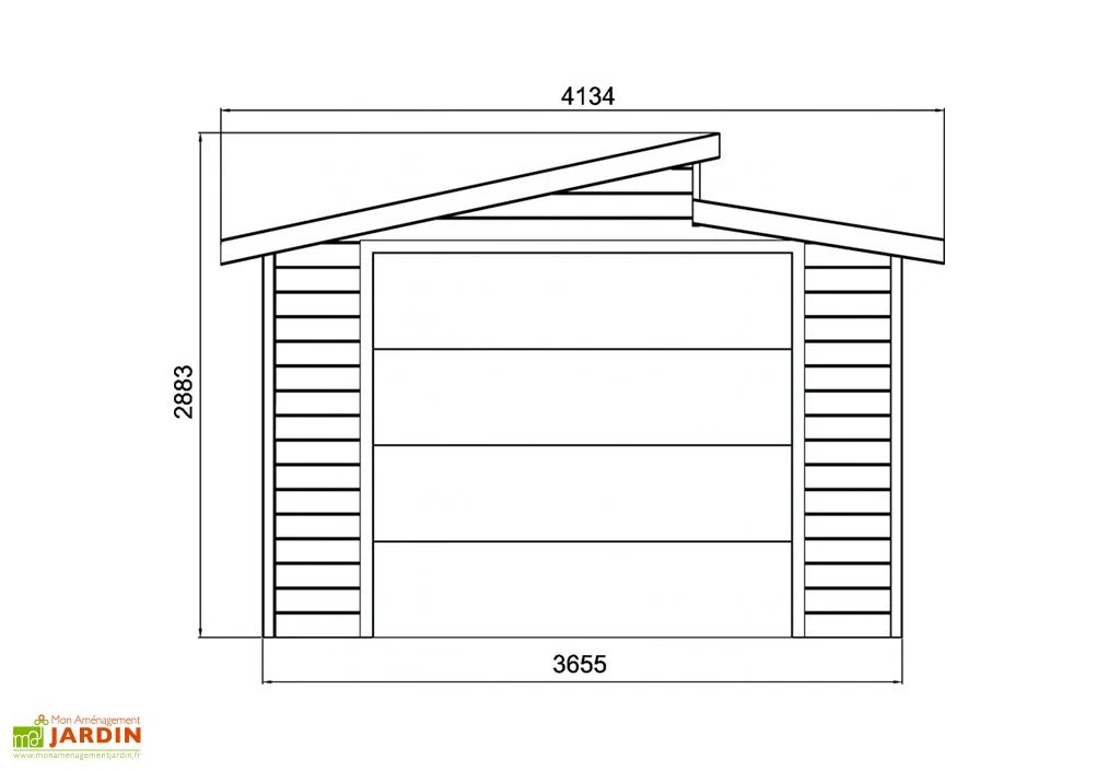 Solid Garage En Bois De Pin Brut Avec Porte Motorisée - Torino 20,9 M² – Image 2