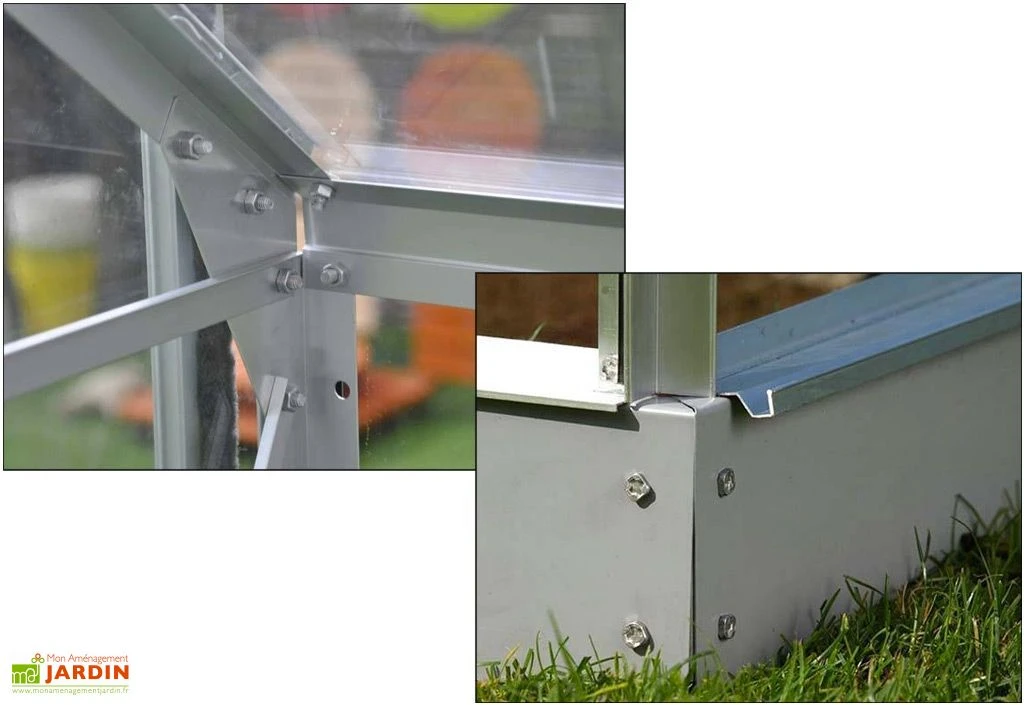 Serre De Jardin Adossée En Verre Lams 0,9 M² - Melissa Alu Naturel – Image 2