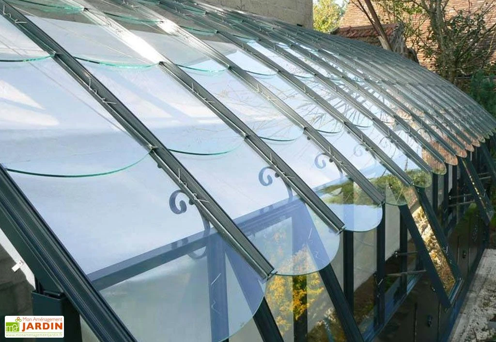 Serre Adossée Ancienne En Aluminium Et Verre Trempé 4mm Chambord 605x280 – Image 5