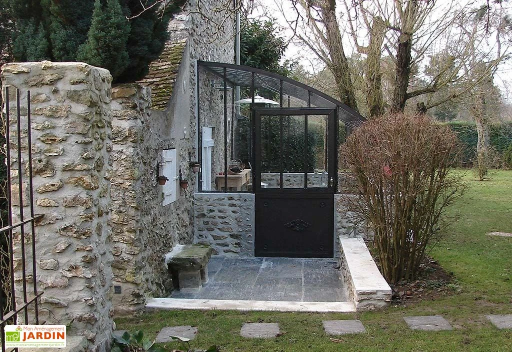 Serre Adossée Ancienne En Aluminium Et Verre Trempé 4mm Chambord 530x280 – Image 4