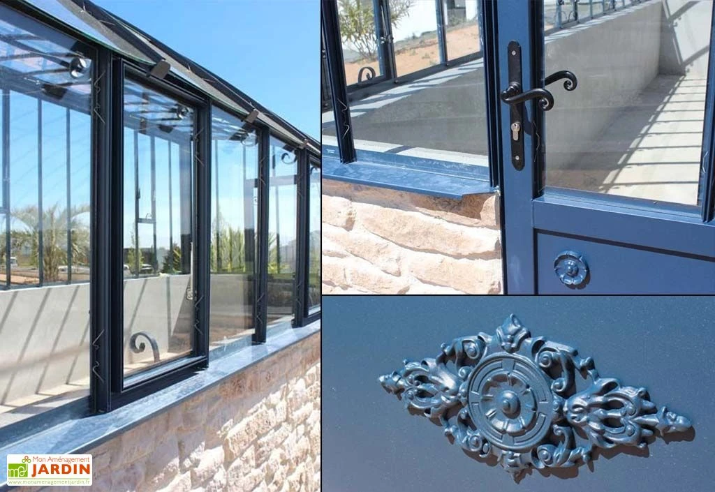Serre Adossée Ancienne En Aluminium Et Verre Trempé 4mm Versailles 380x280m – Image 5