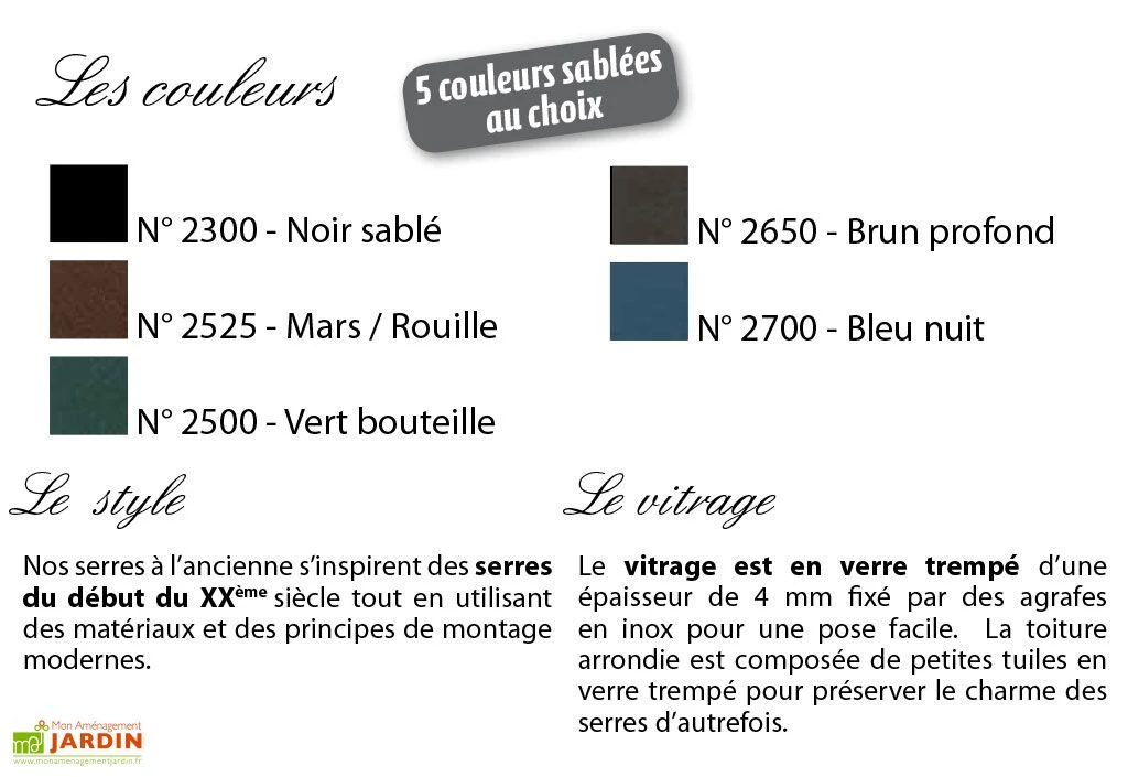 Serre Adossée Ancienne En Aluminium Et Verre Trempé 4mm Chambord 530x280 – Image 6