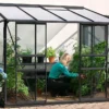 Serre De Jardin Adossée En Verre Lams 4,9 M² - Melissa Anthracite