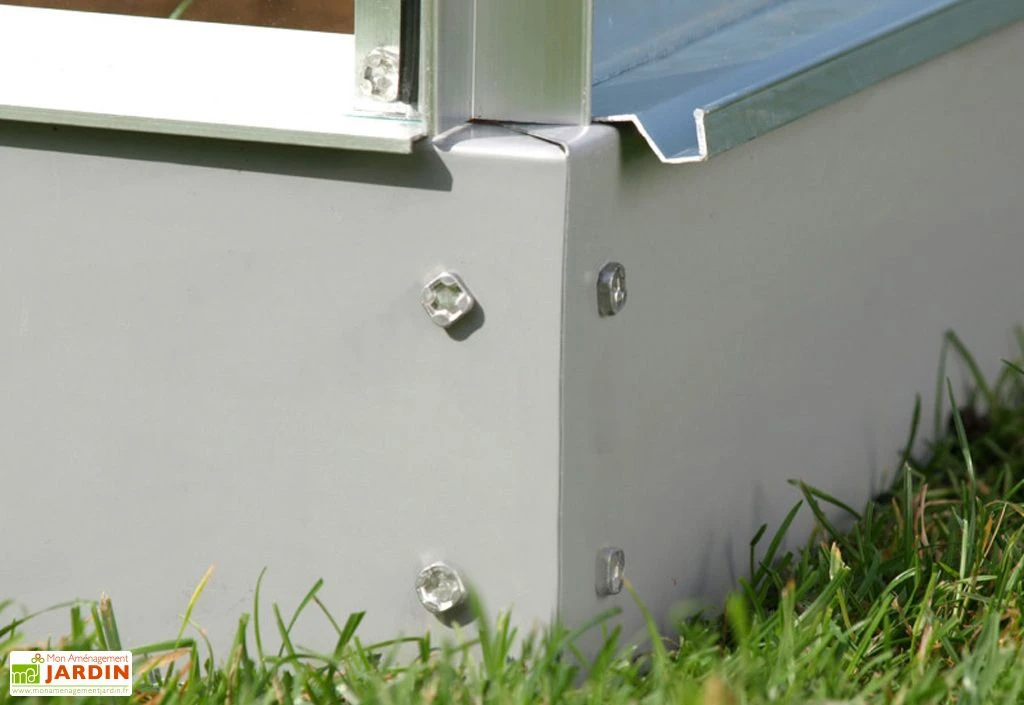 Serre De Jardin Adossée En Verre Lams 1,3 M² - Melissa Alu Naturel – Image 3