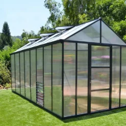 Serre De Jardin En Aluminium Et Polycarbonate Glory 11,8 M² - Grise